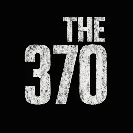The 370 logo, white distressed text on black background